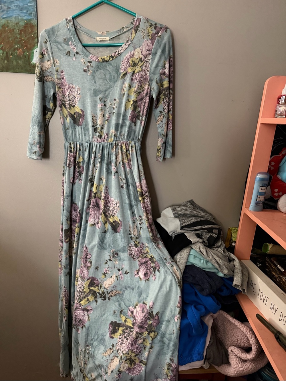 12 Pm By Mon Ami Light Blue Floral Maxi Dress